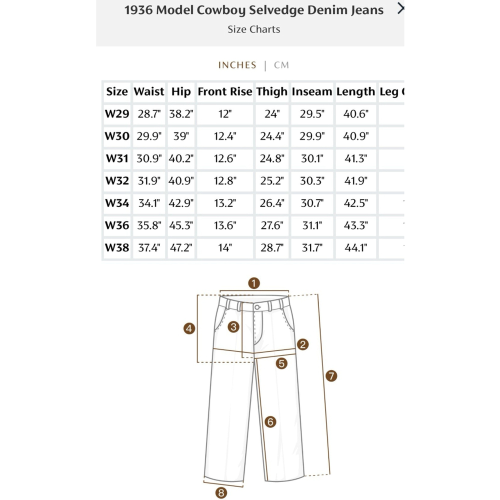 Non Stock 34 Lot 36101BCowboy Buckle Back Jeans Sanforized Selvedge Denim - Picture 3 of 15